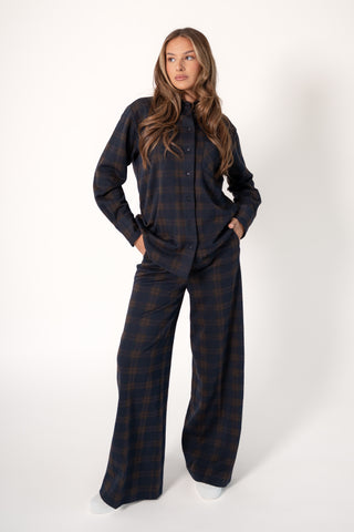 Lior Pants Wide Leg Big Check