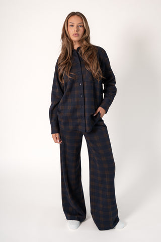 Lior Pants Wide Leg Big Check