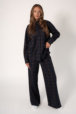 Lior Pants Wide Leg Big Check
